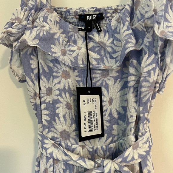 NWT Paige Tevin Floral Periwinkle Multi Maxi Dress - Picture 4 of 6